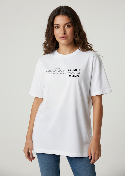 T-shirt "AUSSI LONGUE SOIT LA NUIT"